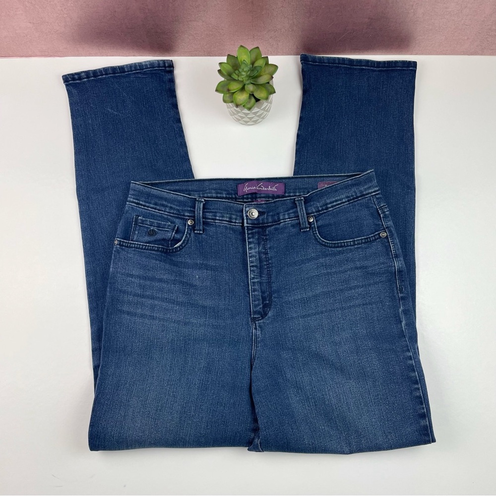 Gloria Vanderbilt Blue Denim Dark Wash Jeans Casual Women Size 12 Amanda